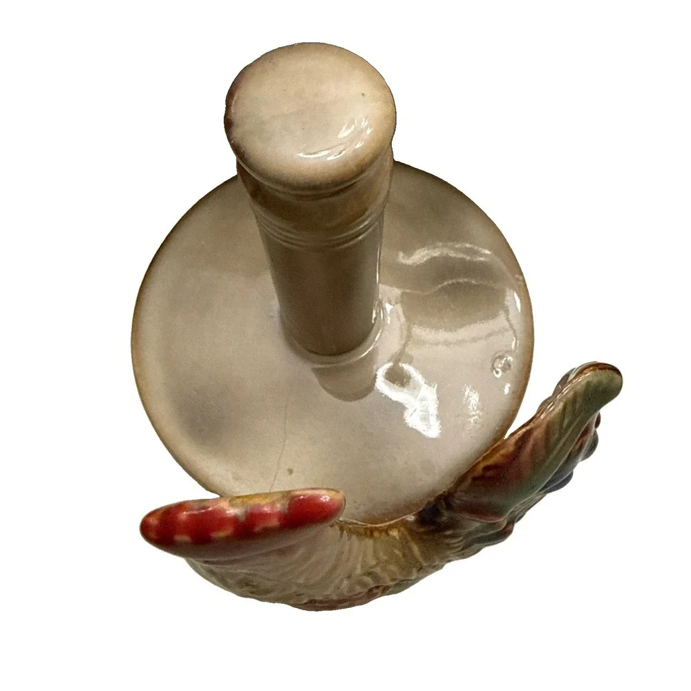 Vintage Rooster Ceramic Paper Towel Holder Green Red Blue Farmhouse